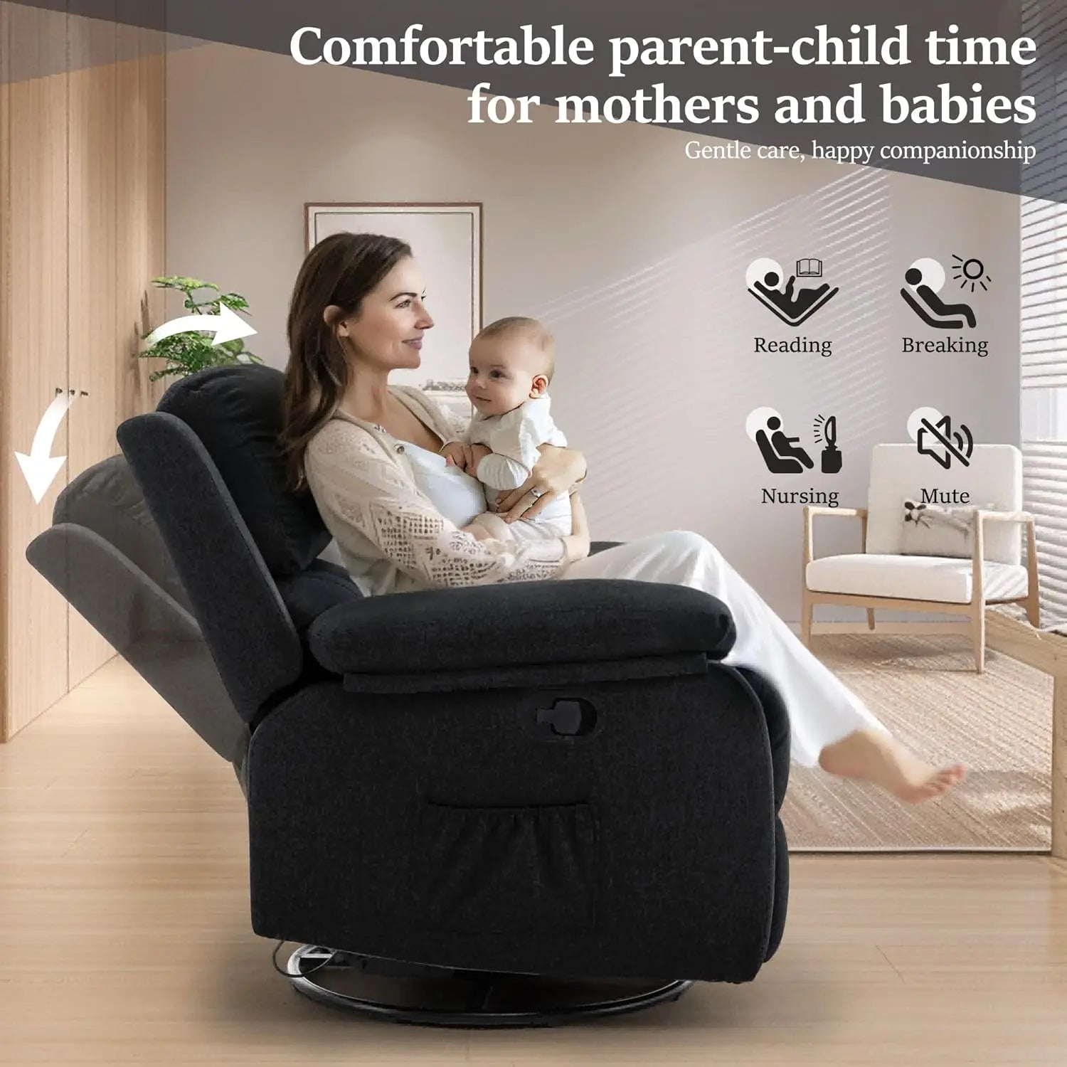 Avenzo Recliner 360 Swivel Rocker Chair