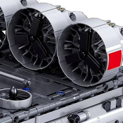 Military Bison Hovercraft and J-15 Fighter Building Block Toys