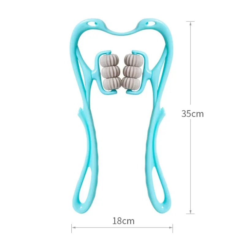 Cervical Neck Massager, Manual Neck Clamp Multifunctional Kneading Roller 6-Ball Shoulder and Neck Relaxation Massager