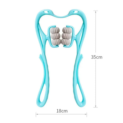 Cervical Neck Massager, Manual Neck Clamp Multifunctional Kneading Roller 6-Ball Shoulder and Neck Relaxation Massager