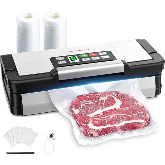Precision Vacuum Sealer Machine Pro, 2X Seal & 130W Pump Powerful Vacuum Sealer for Food,10-In-1 Functions with Handle