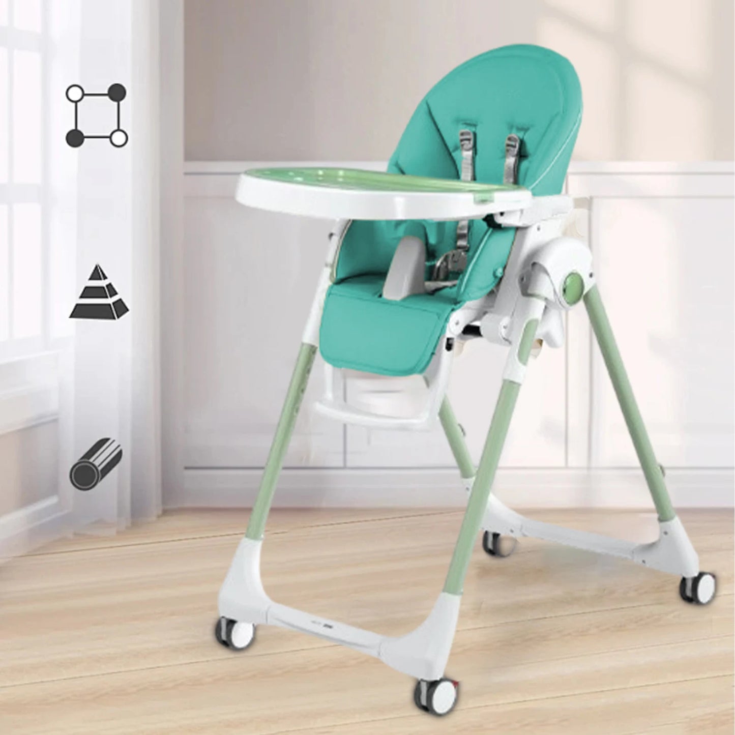 Portable Dining Chair Cover Baby PU Leather Dining Chair Pad Soft Multifunctional Seat Cover with Padding for Kids Children