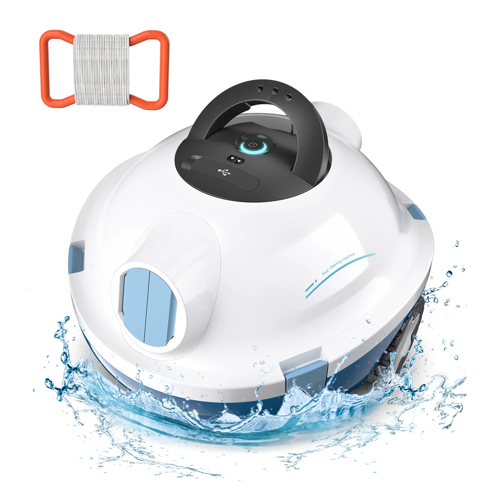 Y10 Cordless Robotic Pool Vacuum Cleaner, 90 Mins Runtime, Self-Parking, Ideal for Above/In-Ground Pool about 65 Ft/1100 Sq.Ft