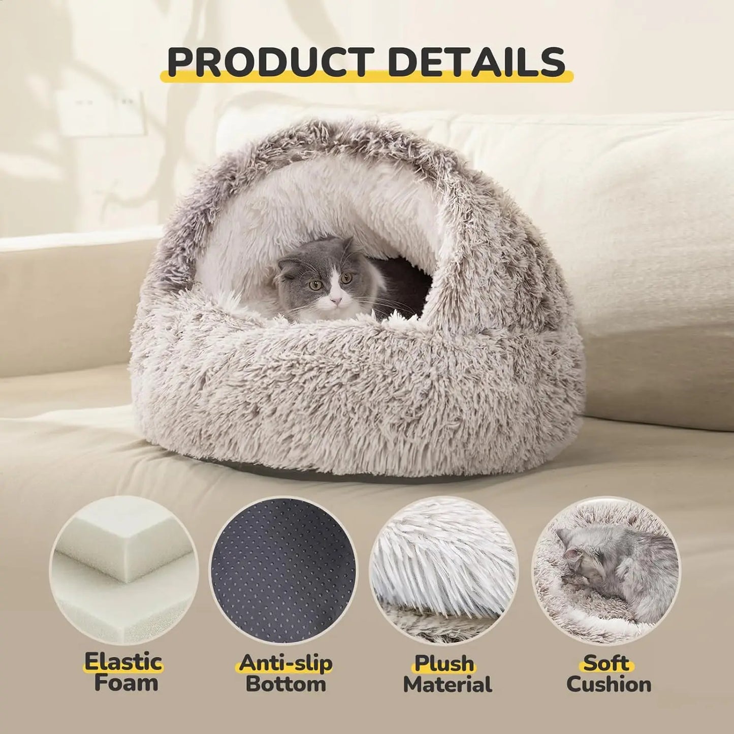 Cozy Winter Cat Cave Bed