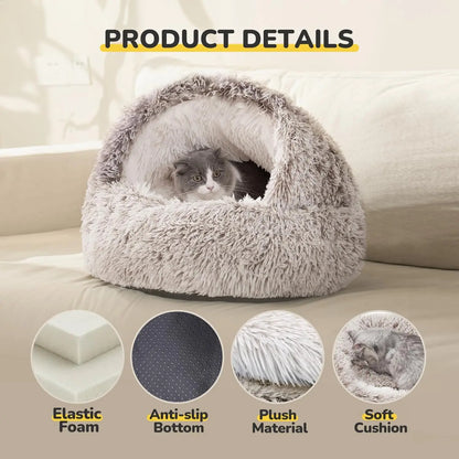Cozy Winter Cat Cave Bed