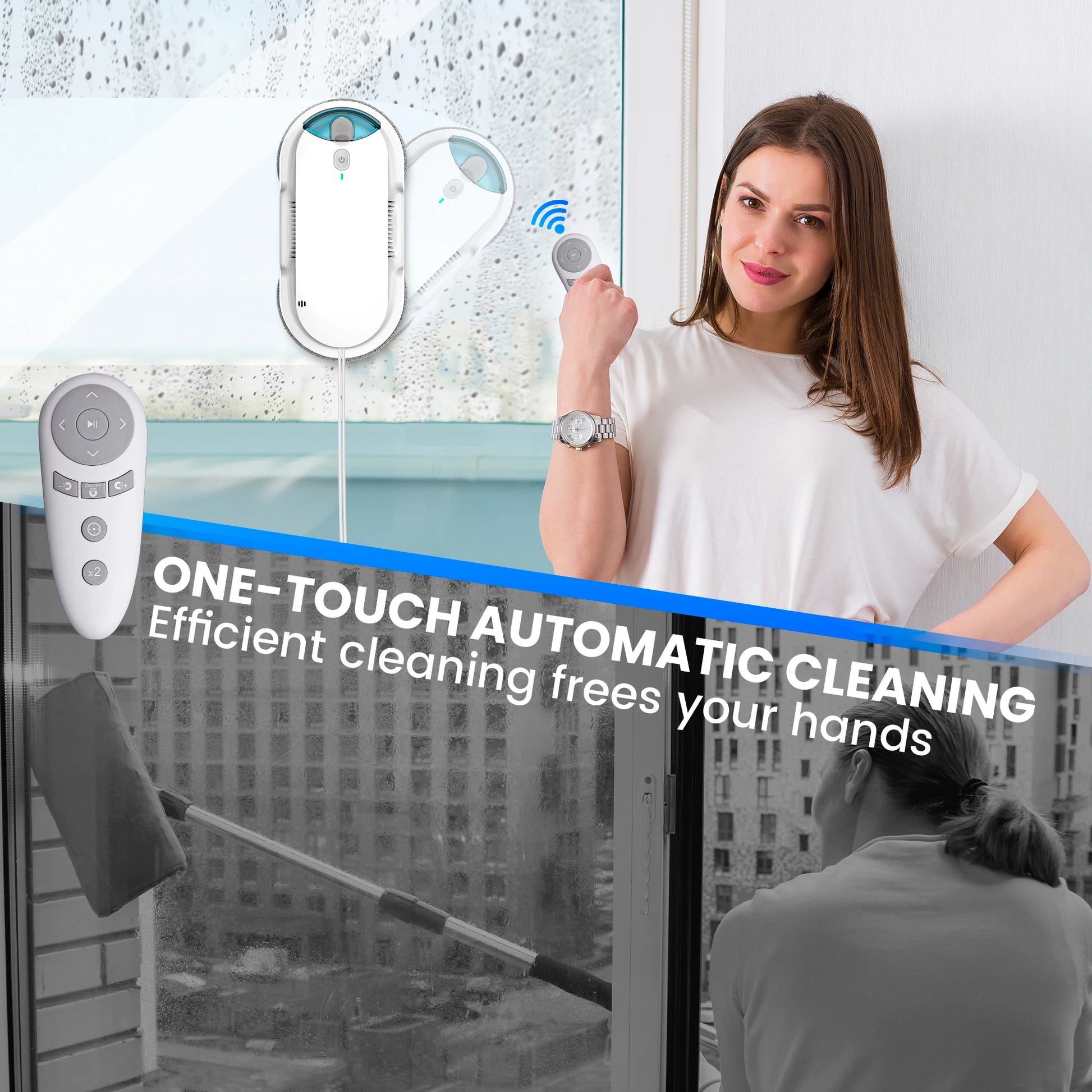 W1 Window Cleaning Robot with Automatic Water Spraying Function