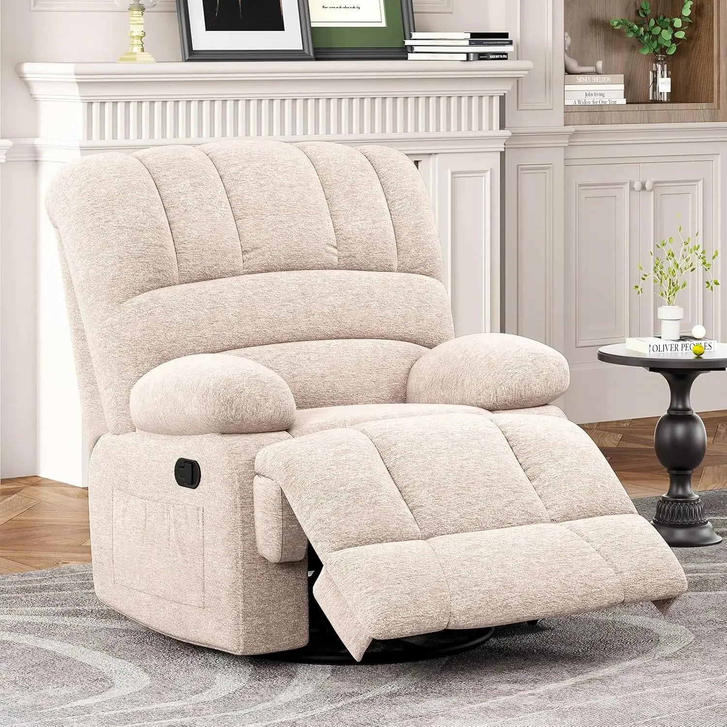 Everwood Oversized Swivel Rocker Recliner Chair 