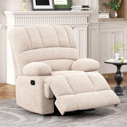 Everwood Oversized Swivel Rocker Recliner Chair 