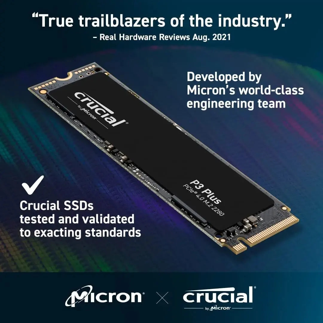Crucial P3 plus 2TB 1TB 500GB Pcie Gen4 3D NAND Nvme M.2 2280 SSD, up to 5000Mb/S