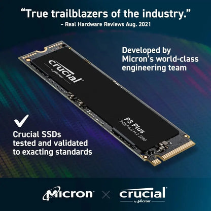 Crucial P3 plus 2TB 1TB 500GB Pcie Gen4 3D NAND Nvme M.2 2280 SSD, up to 5000Mb/S