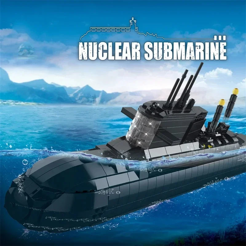 1498PCS Military Large Strategic Nuclear Submarine Building Blocks Toy