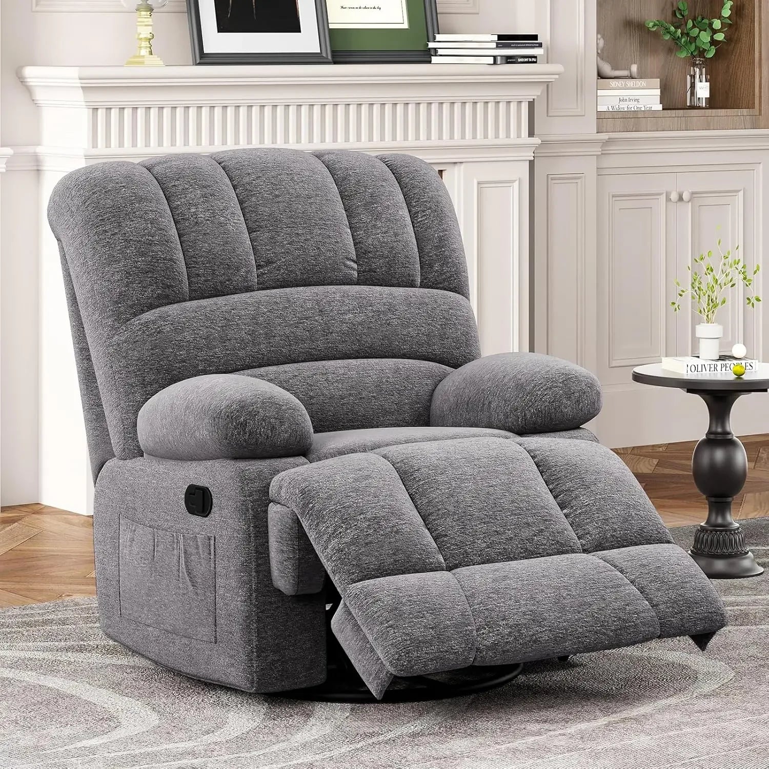 Everwood Oversized Swivel Rocker Recliner Chair 