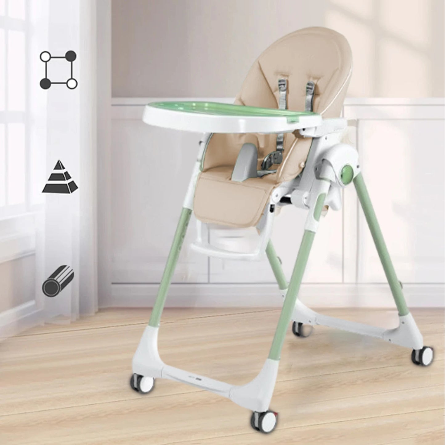 Portable Dining Chair Cover Baby PU Leather Dining Chair Pad Soft Multifunctional Seat Cover with Padding for Kids Children