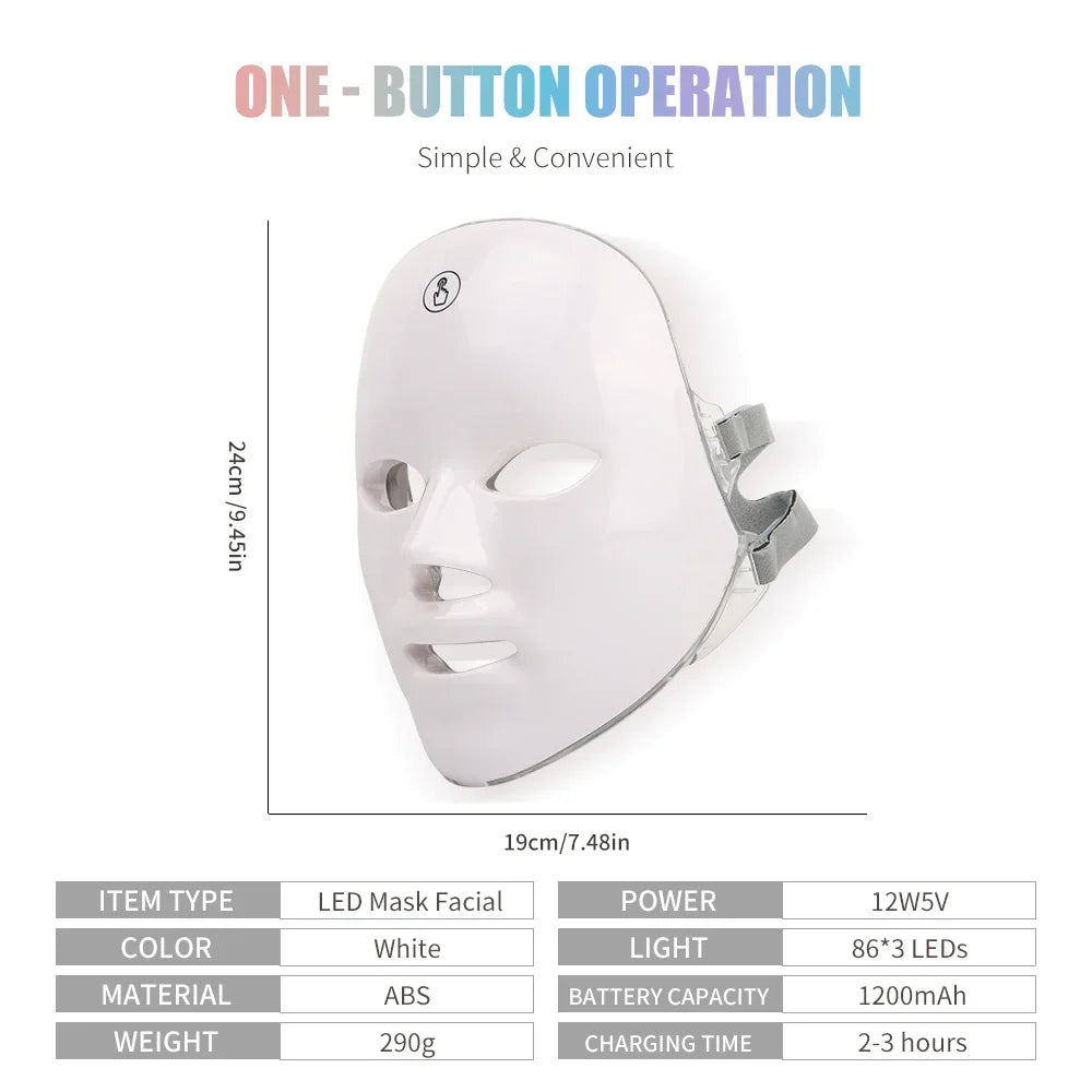 7-Color LED Face Therapy Mask