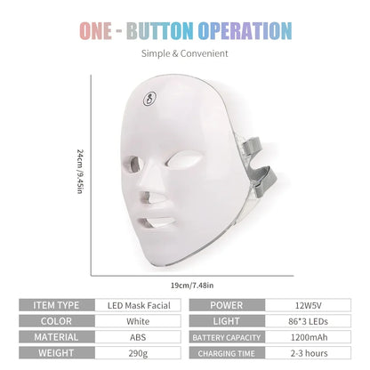 7-Color LED Face Therapy Mask