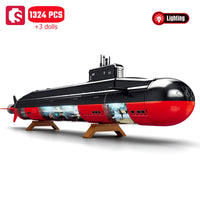 SEMBO 1324Pcs Military Strategic Nuclear Submarine Assemblage Building Blocks Toy