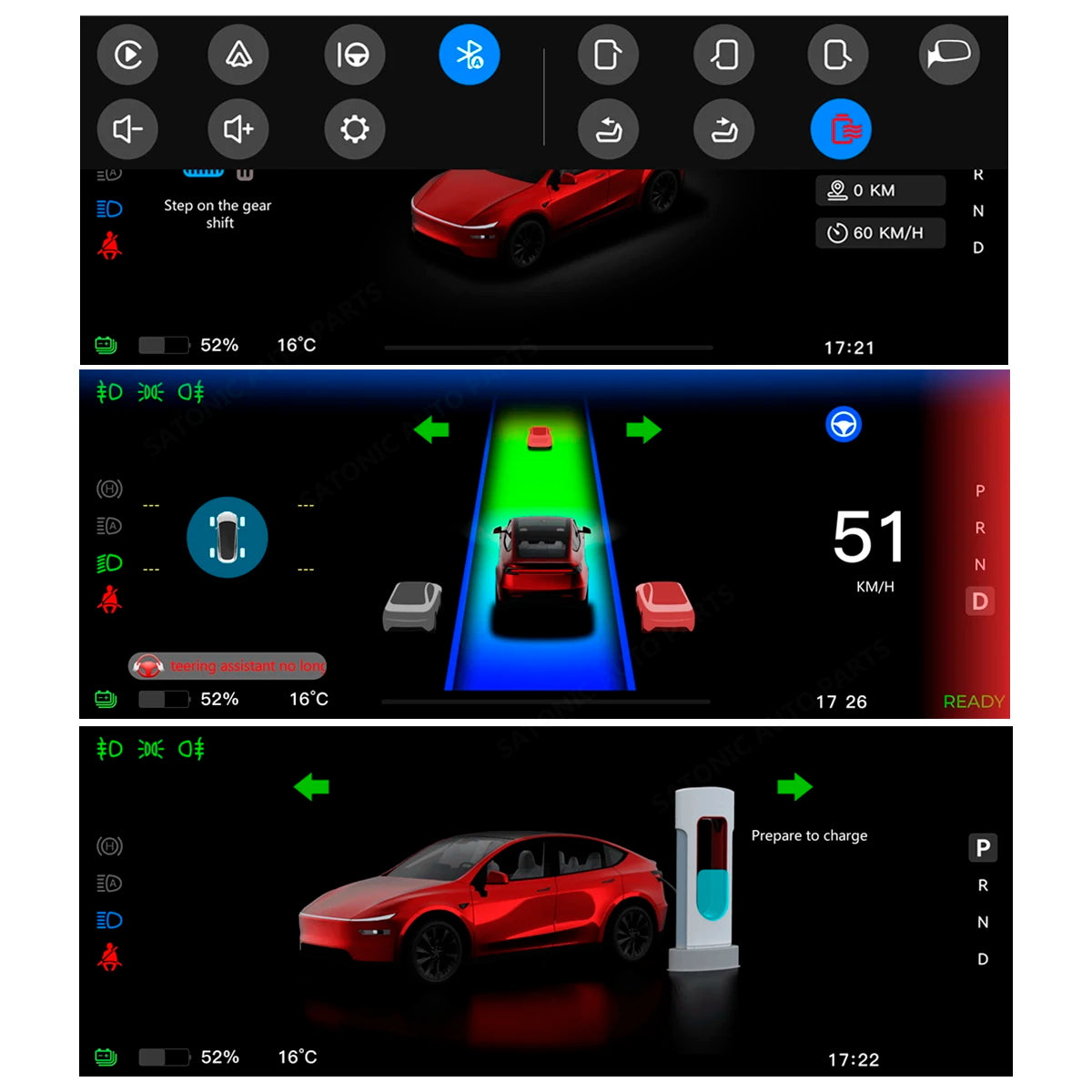 SATONIC 8.9" Smart Dashboard Screen for Tesla 2025 Model Y Juniper