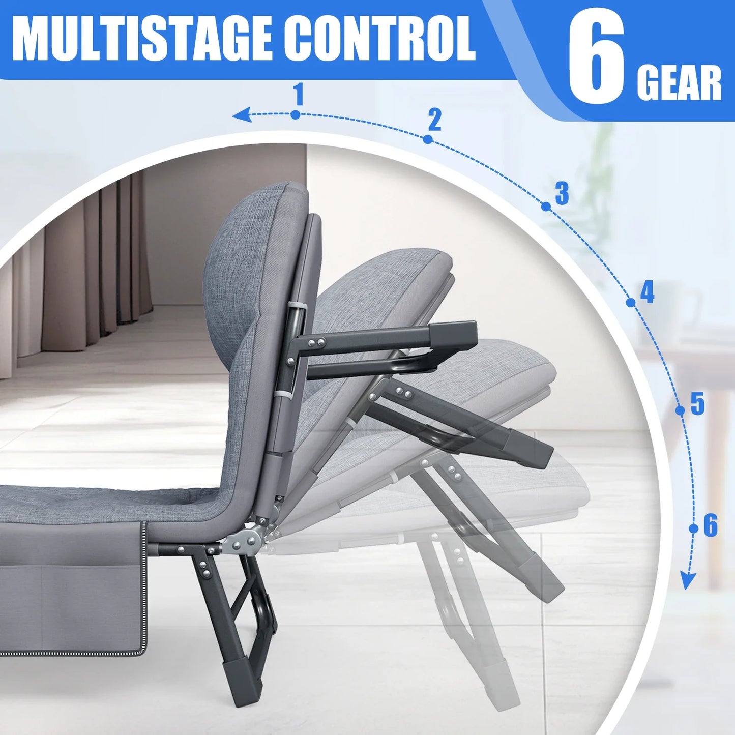 American Folding Bed, Household Single Sofa Bed, Nap and Nap Lounge Chair, Essential for Courtyard Sunbathing