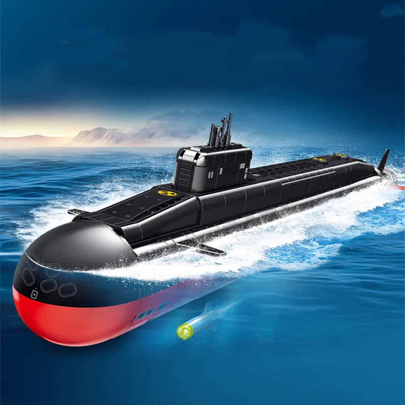 SEMBO 1324Pcs Military Strategic Nuclear Submarine Assemblage Building Blocks Toy