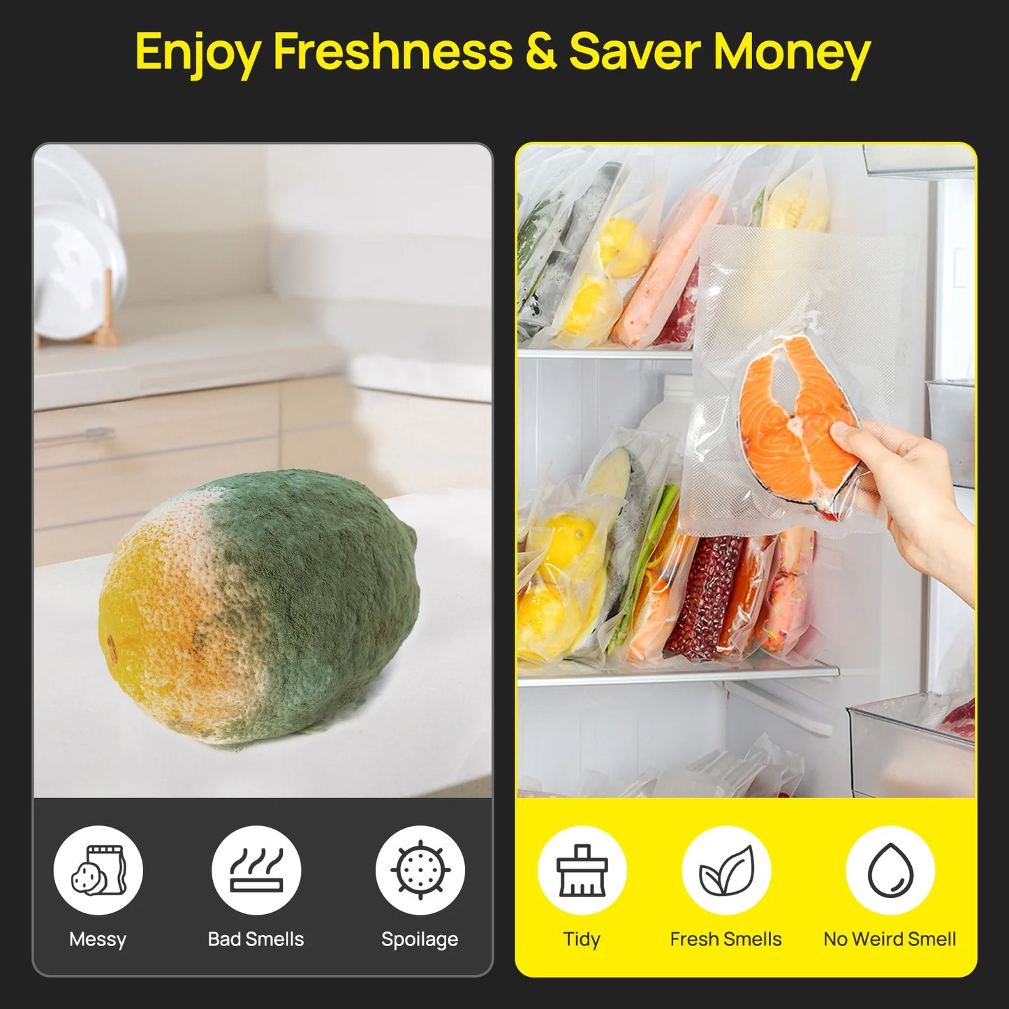 Seatao VH5188 Vacuum Packing Machine Built in Cutter&Storage Multifunction Automatic Vacuum Sealer Machine Commercial