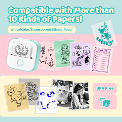 Phomemo T02 Mini Thermal Printer Wireless Mini Pocket Printer