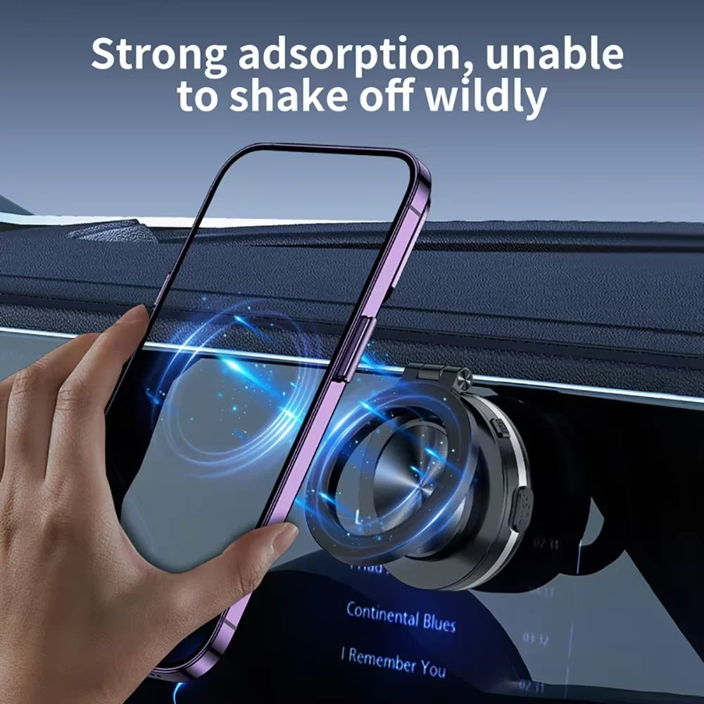 Magnetic Vacuum Car Phone Holder Suction Cup Folding Universal Navigation Stand Bracket