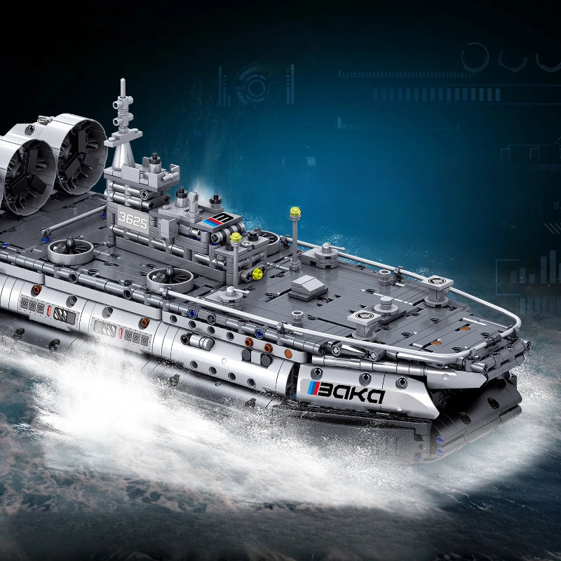 Military Bison Hovercraft and J-15 Fighter Building Block Toys