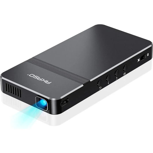 AKASO Pocket-Sized DLP Portable Projector, Support HDMI Wifi Built-In Rechargeable Battery