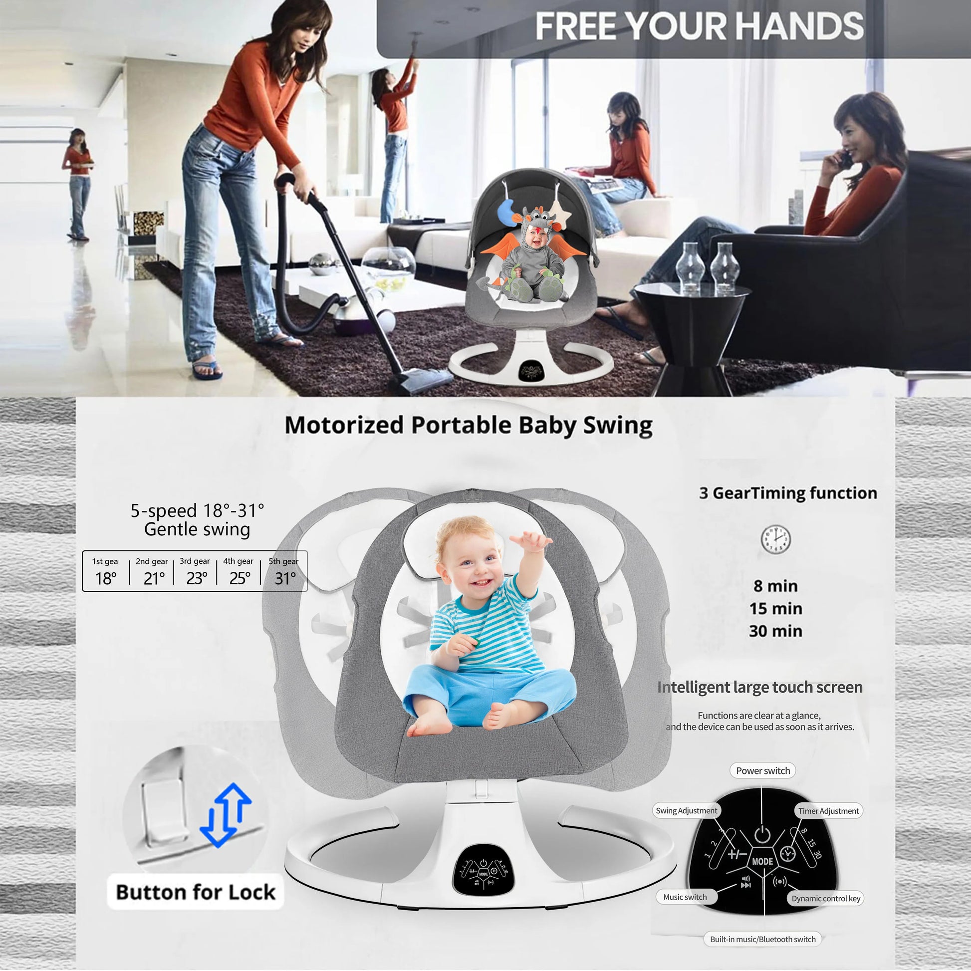 CozyCare Electric Baby Rocker