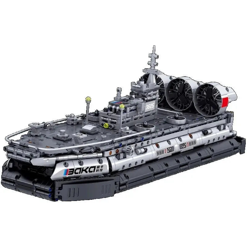 Military Bison Hovercraft and J-15 Fighter Building Block Toys
