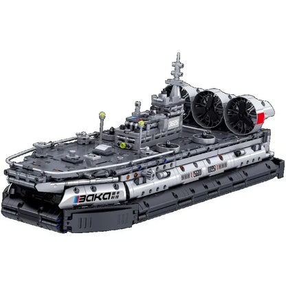 Military Bison Hovercraft and J-15 Fighter Building Block Toys