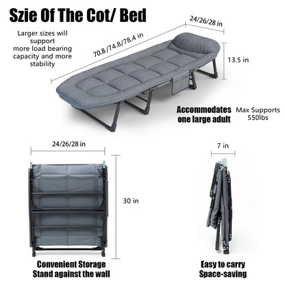 American Folding Bed, Household Single Sofa Bed, Nap and Nap Lounge Chair, Essential for Courtyard Sunbathing