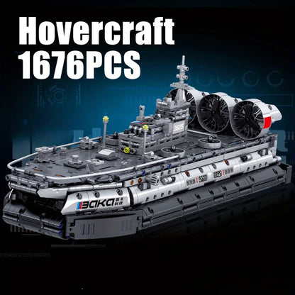 Military Bison Hovercraft and J-15 Fighter Building Block Toys