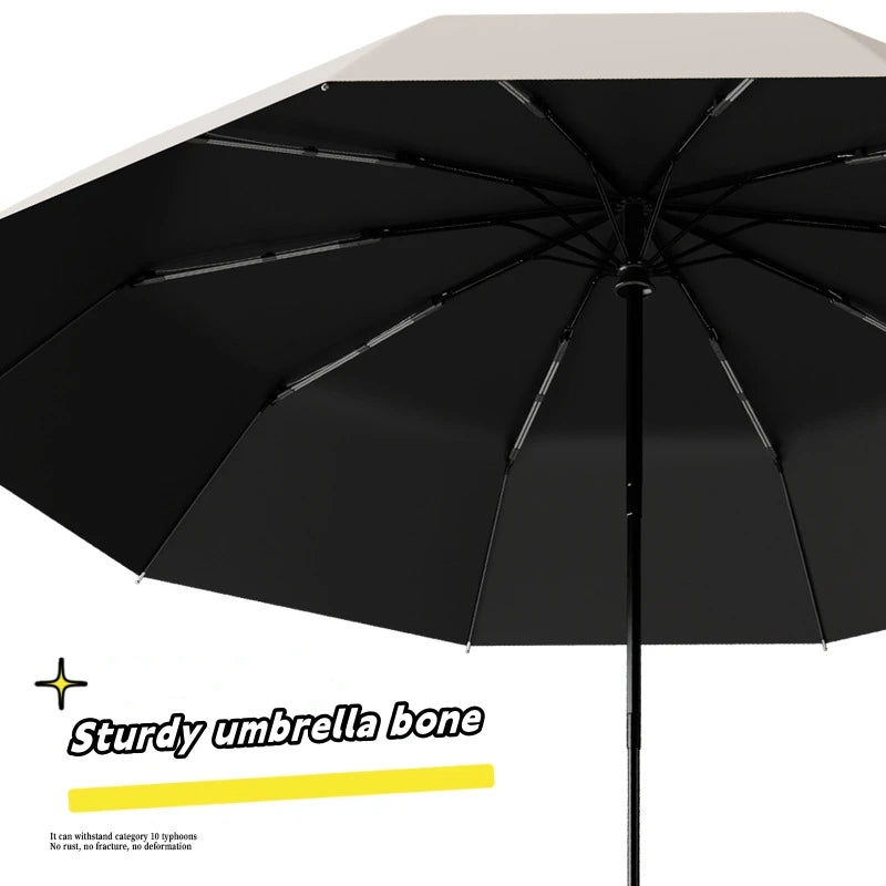 Extra Large Reinforced Wind-Resistant Rain-Resistant Ring Buckle Umbrella