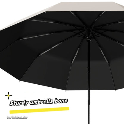Extra Large Reinforced Wind-Resistant Rain-Resistant Ring Buckle Umbrella
