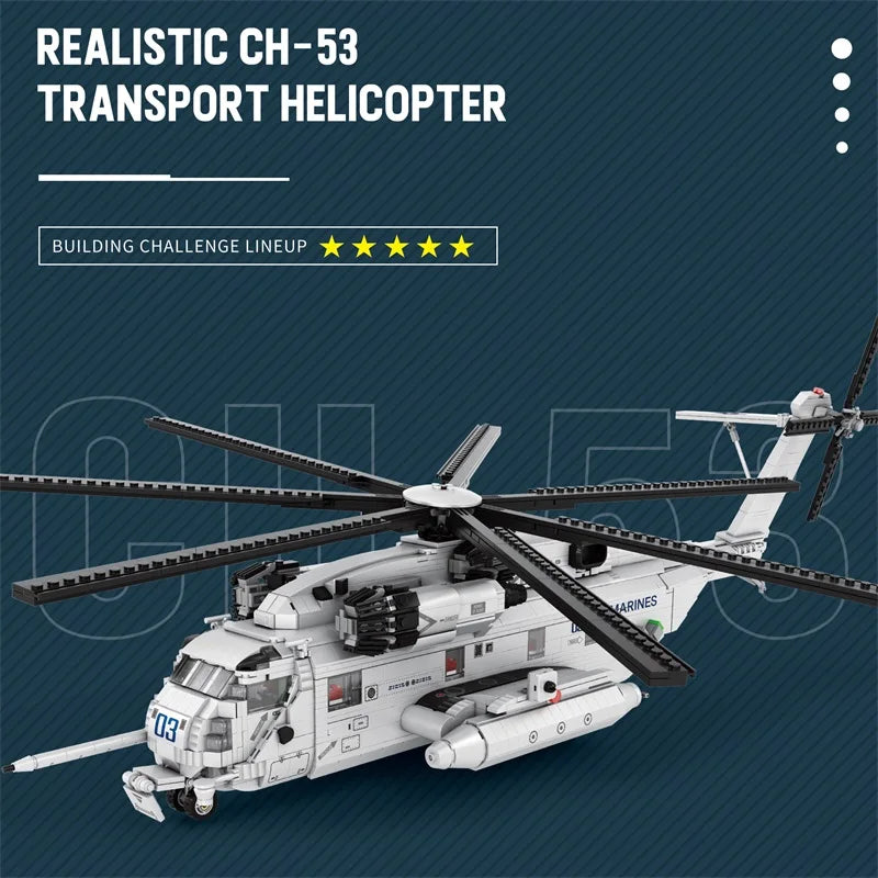 CH-53E Transport Military Helicopter Building Blocks Toy