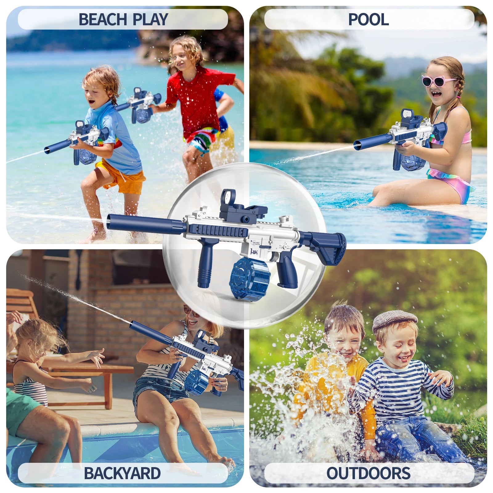 M416 Water Gun Fully Automatic Shooting Toy Summer M416 Water Gun Battle Beach Outdoor Entertainment Children'S and Adult Toys