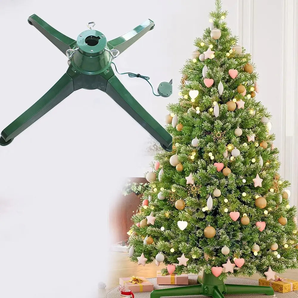 Rotating Rotating Christmas Tree Stand 360 Revolving Stable Christmas Tree Holder Adjustable Stand up to 7.5Ft and 90 Lb.