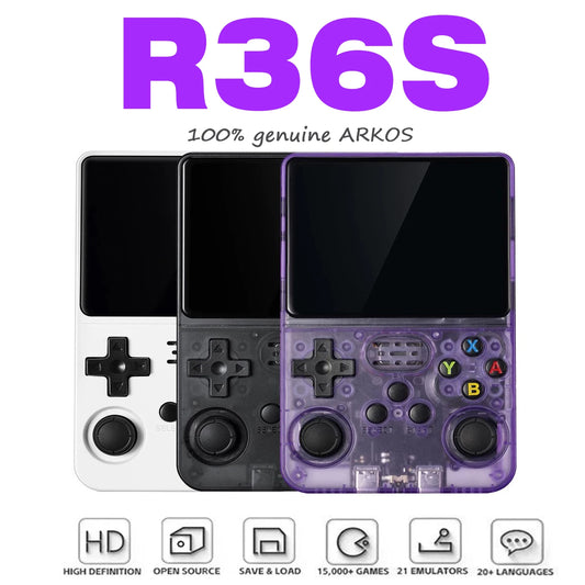 Retro R36S Handheld Video Game Console 3.5 Inch IPS Screen with 128GB Preloaded Games