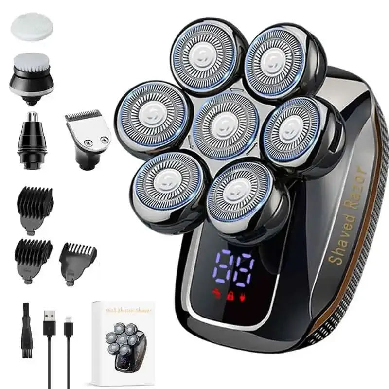 Head Shavers for Bald Men Rotary Electric Razor Cordless Shaver for Men Multifunctional Electric Razors for Bald Men Waterproof