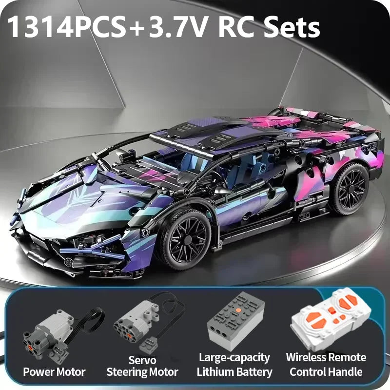1280PCS Sports Car Building Blocks Toy