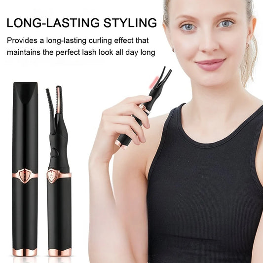 Electric Eyelash Curler Heated Eyelash Curler Portable USB Rechargeable Quick Natural Long Lasting Curling