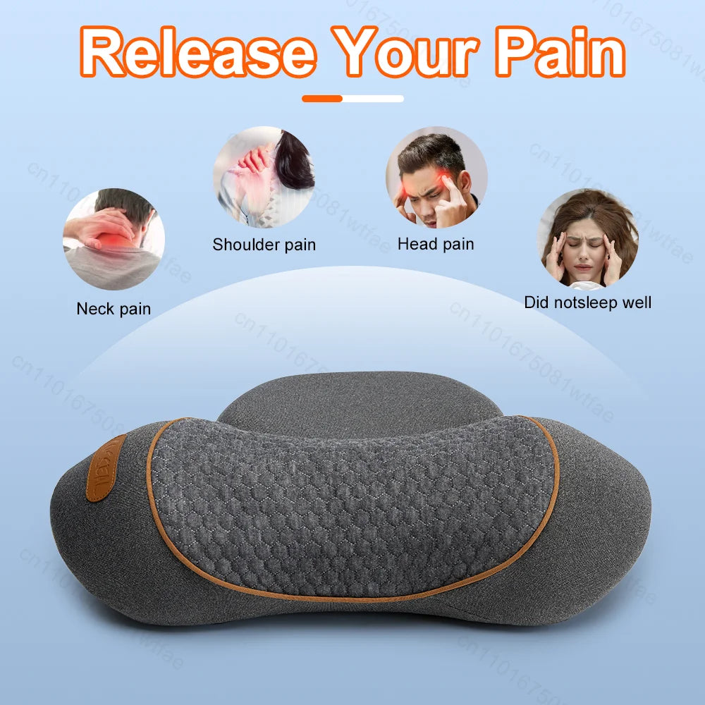 3 in 1 Neck Massager Pillow Electric Cervical Pillow Lifting Traction Relax Hot Compress Vibration Massage Neck Pain Relief