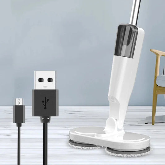 Electric Water Mop Cleaner Machine 360° Rotatable Spin Cleaning Mop Squeeze Wet and Dry
