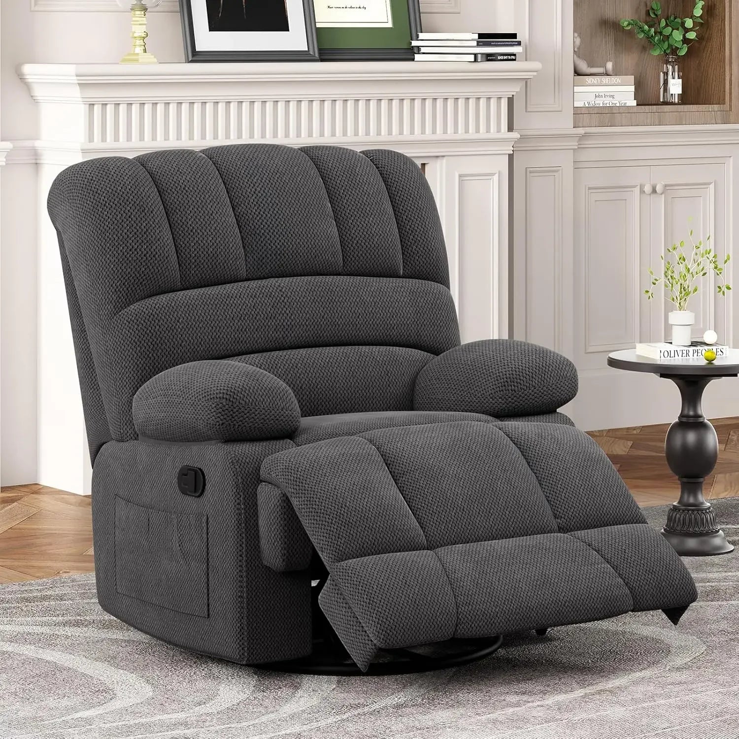Everwood Oversized Swivel Rocker Recliner Chair 
