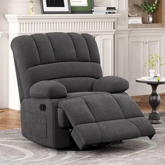 Everwood Oversized Swivel Rocker Recliner Chair 