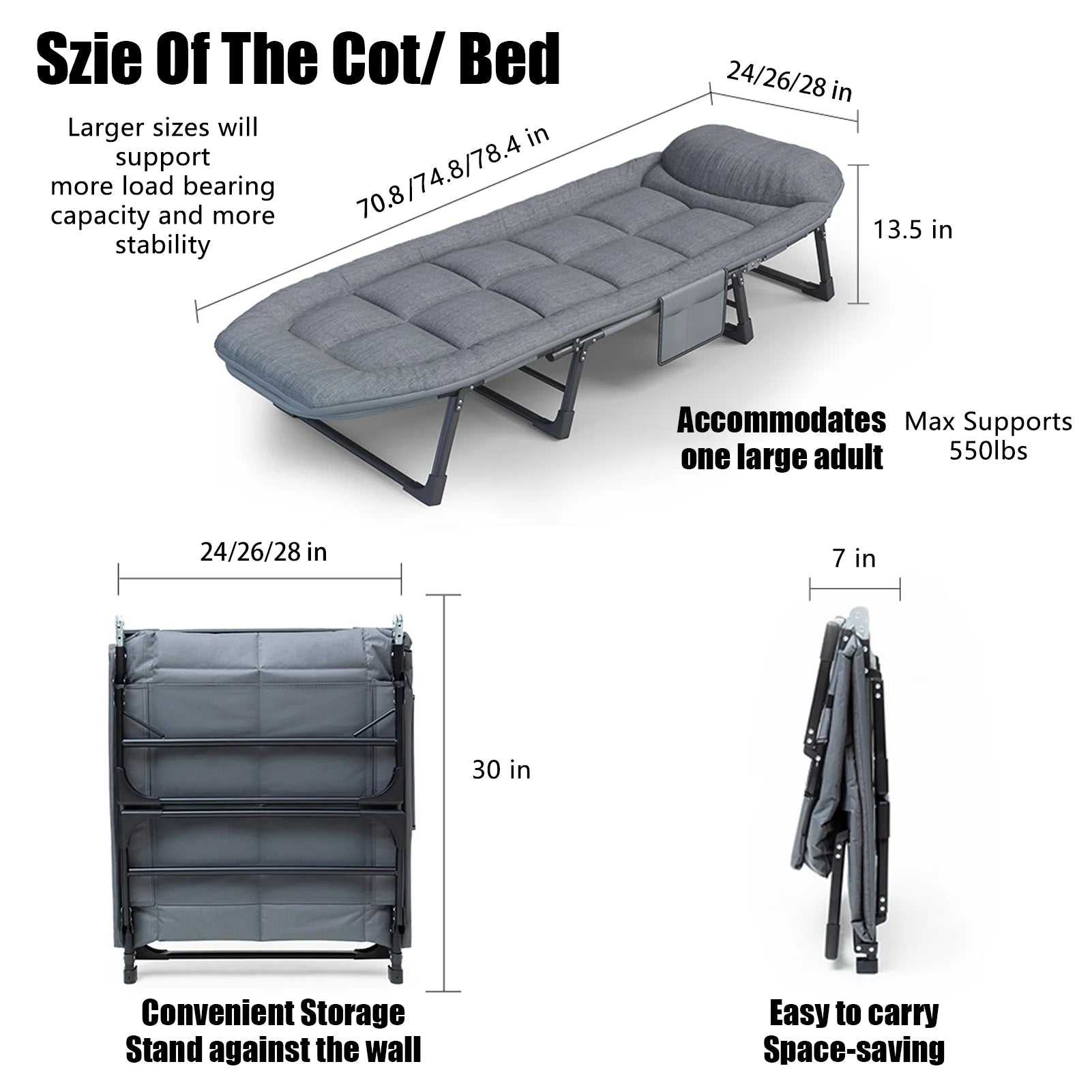 American Folding Bed & Single Sofa Bed, Nap and Nap Lounge Chair, Essential for Courtyard Sunbathing