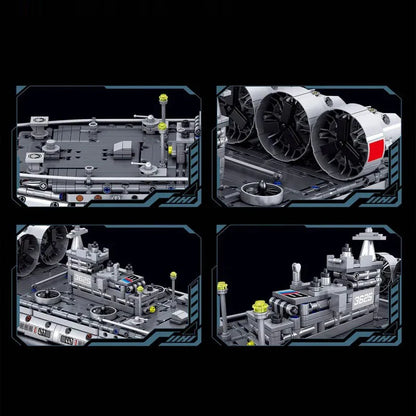 Military Bison Hovercraft and J-15 Fighter Building Block Toys