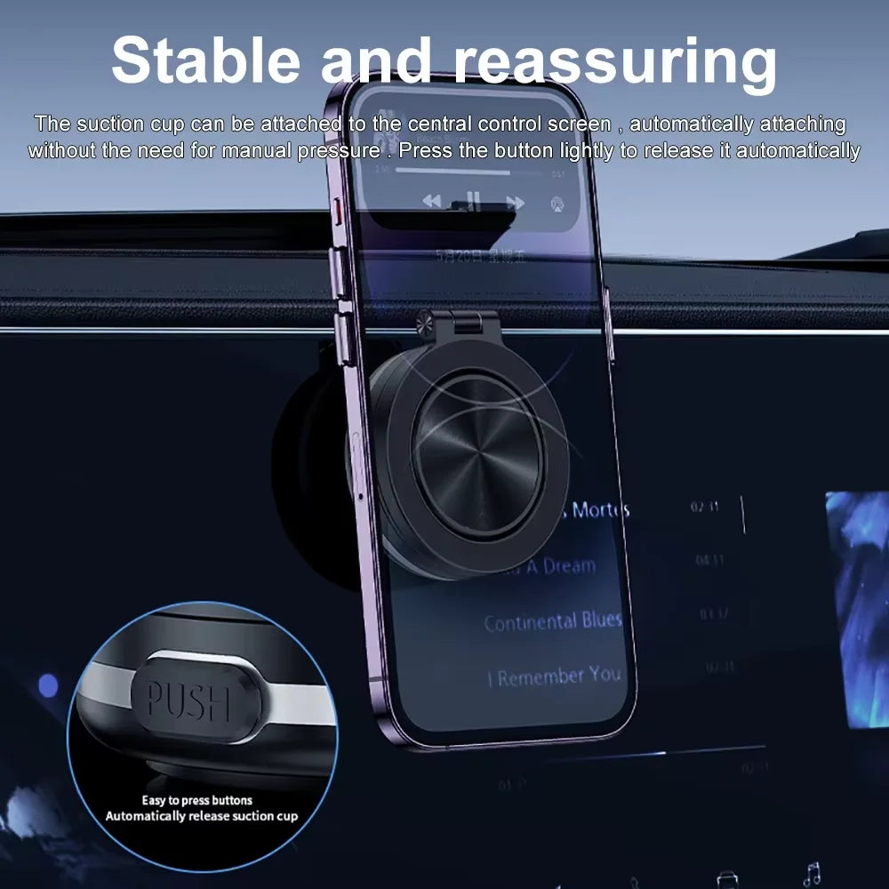 Magnetic Vacuum Car Phone Holder Suction Cup Folding Universal Navigation Stand Bracket