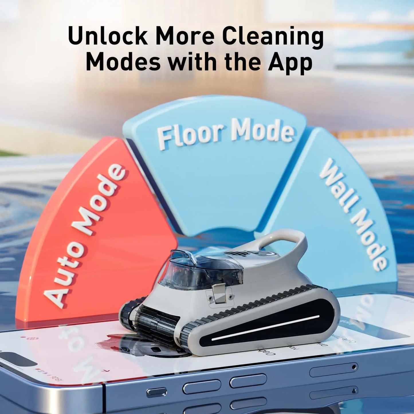 (2025 New) Seauto Crab Pro Cordless Robotic Cleaner, for Inground Pools up to 2000 Sq.Ft, All and Waterline Cleaning Vacuum